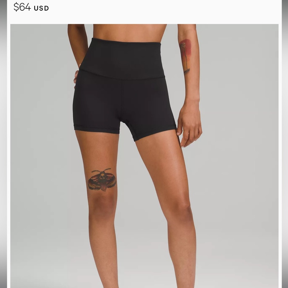 Lululemon black wunder train shorts 4 inch